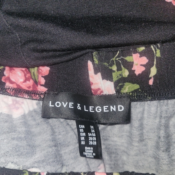 Love & Legend Black Pink Floral Print Short Sleeve Off Shoulder Top 3X - Picture 6 of 6